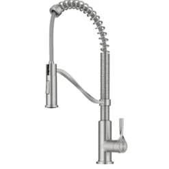 Commercial Style 2-Function Single Handle Pull Down Kitchen Faucet in Spot-Free Stainless Steel