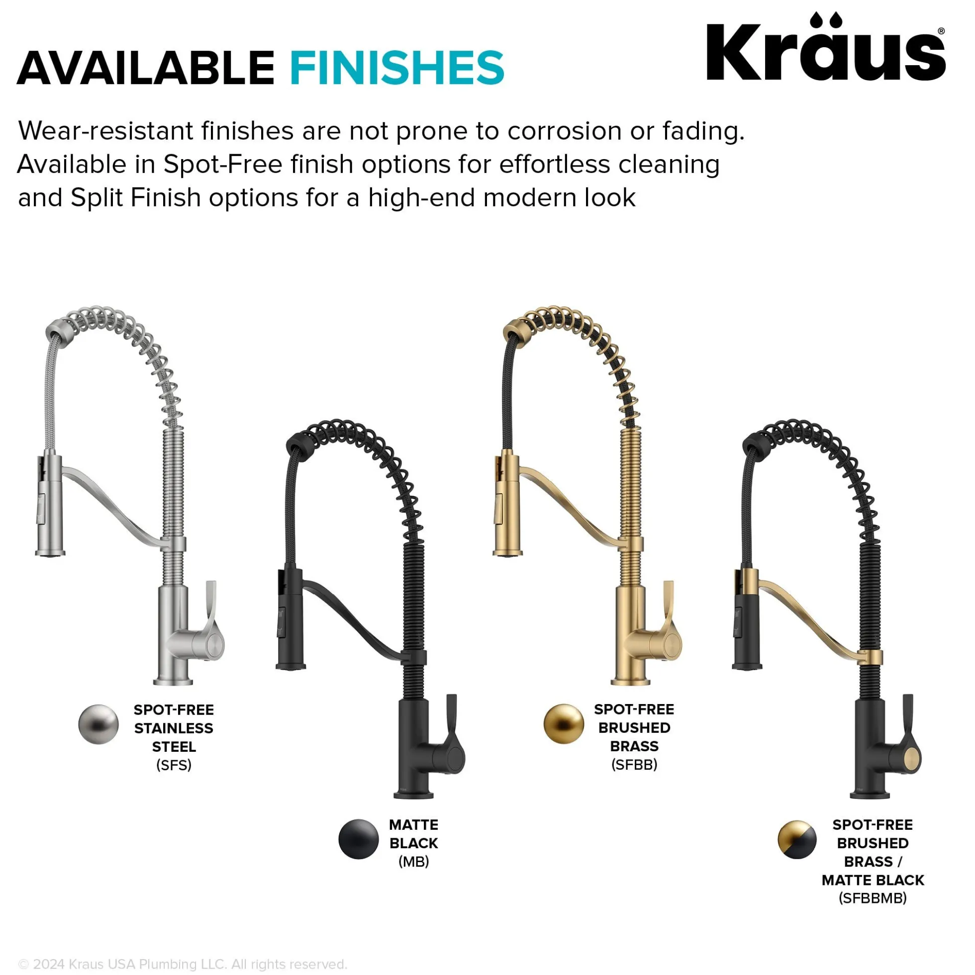 Commercial Style 2-Function Single Handle Pull Down Kitchen Faucet in Spot-Free Brushed Brass
