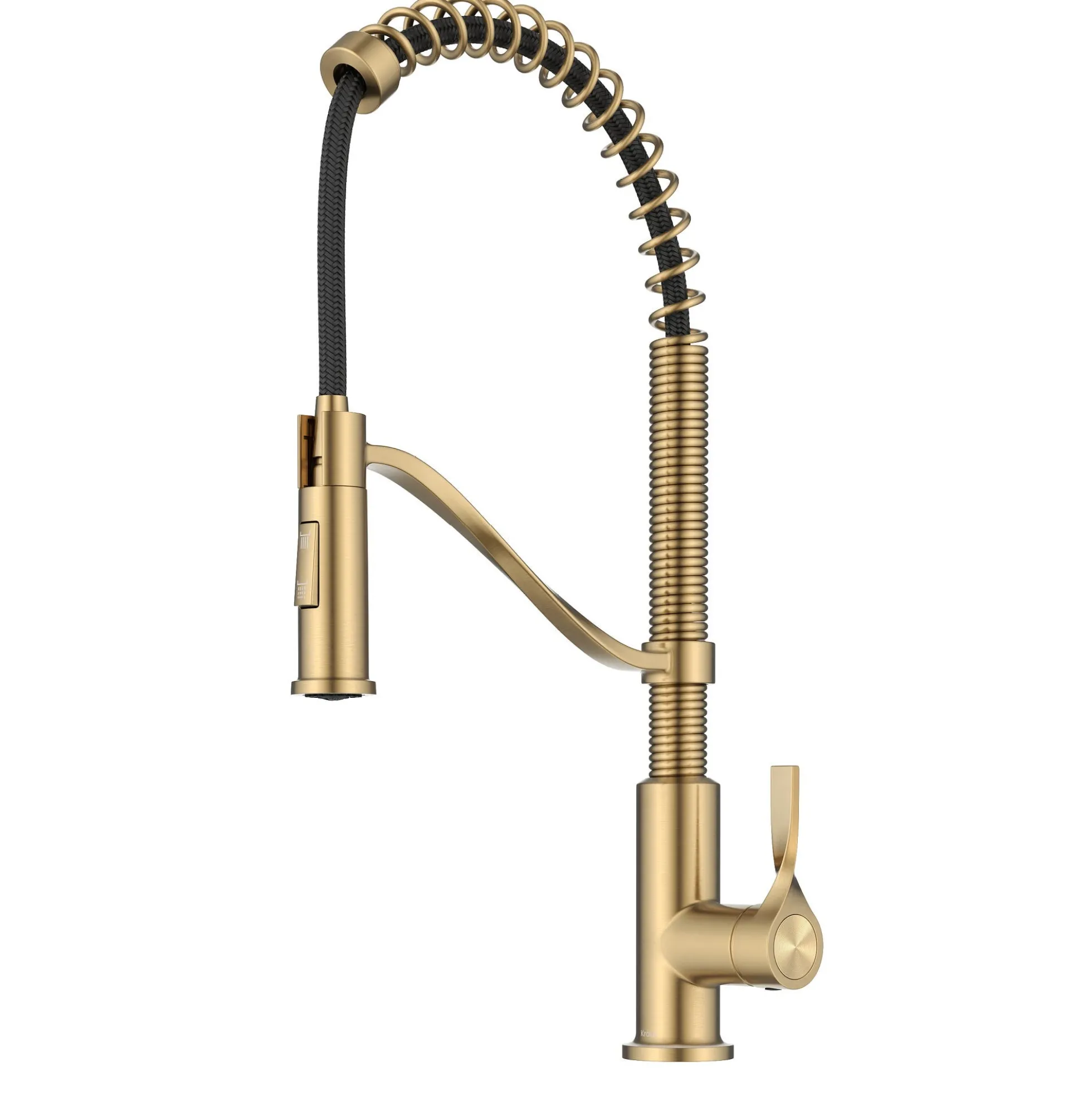 Commercial Style 2-Function Single Handle Pull Down Kitchen Faucet in Spot-Free Brushed Brass