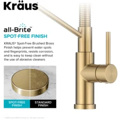 Commercial Style 2-Function Single Handle Pull Down Kitchen Faucet in Spot-Free Brushed Brass