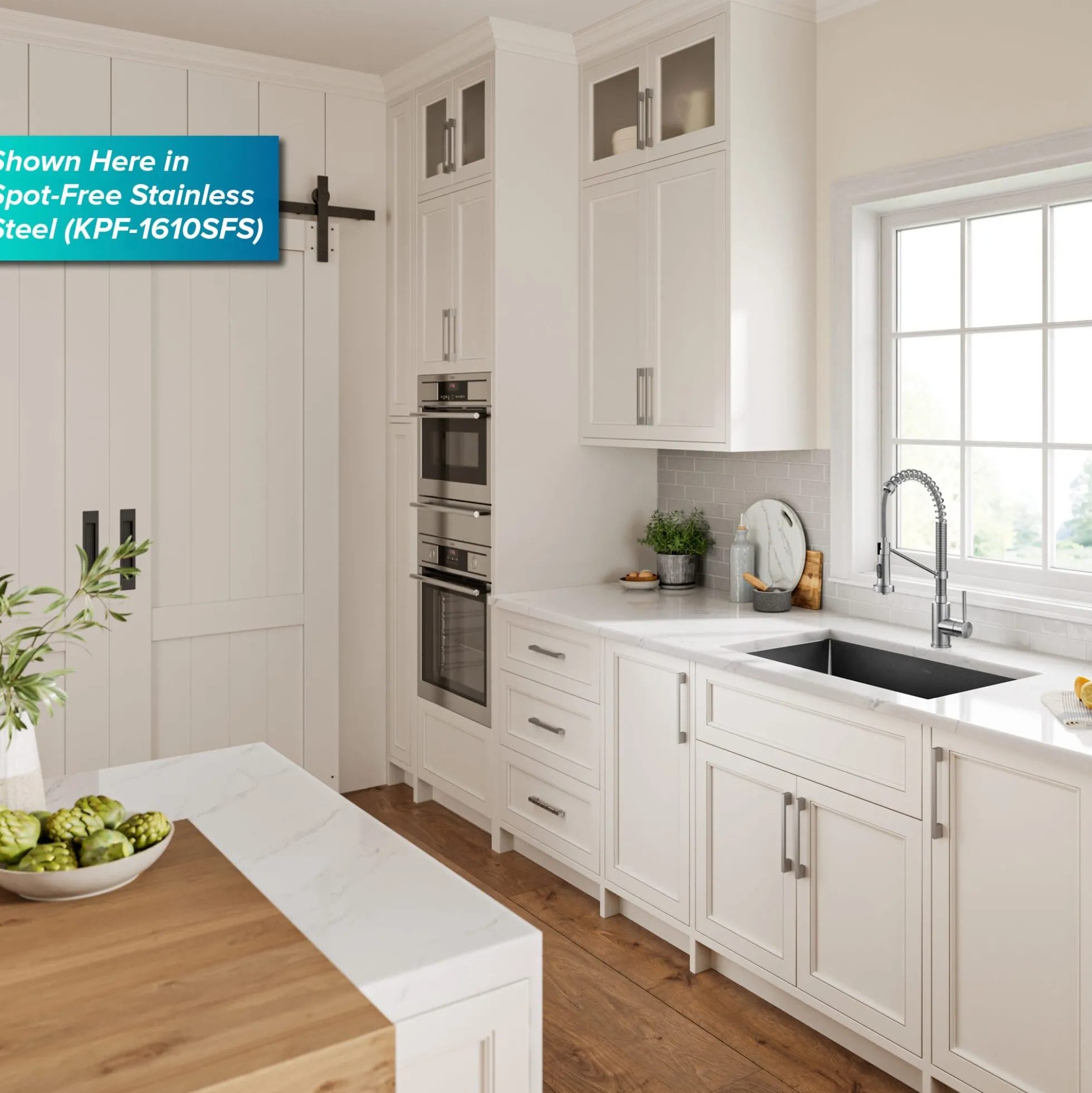 Commercial Style 2-Function Single Handle Pull Down Kitchen Faucet in Stainless Steel / Chrome