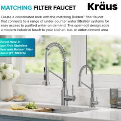 Commercial Style 2-Function Single Handle Pull Down Kitchen Faucet in Stainless Steel / Chrome