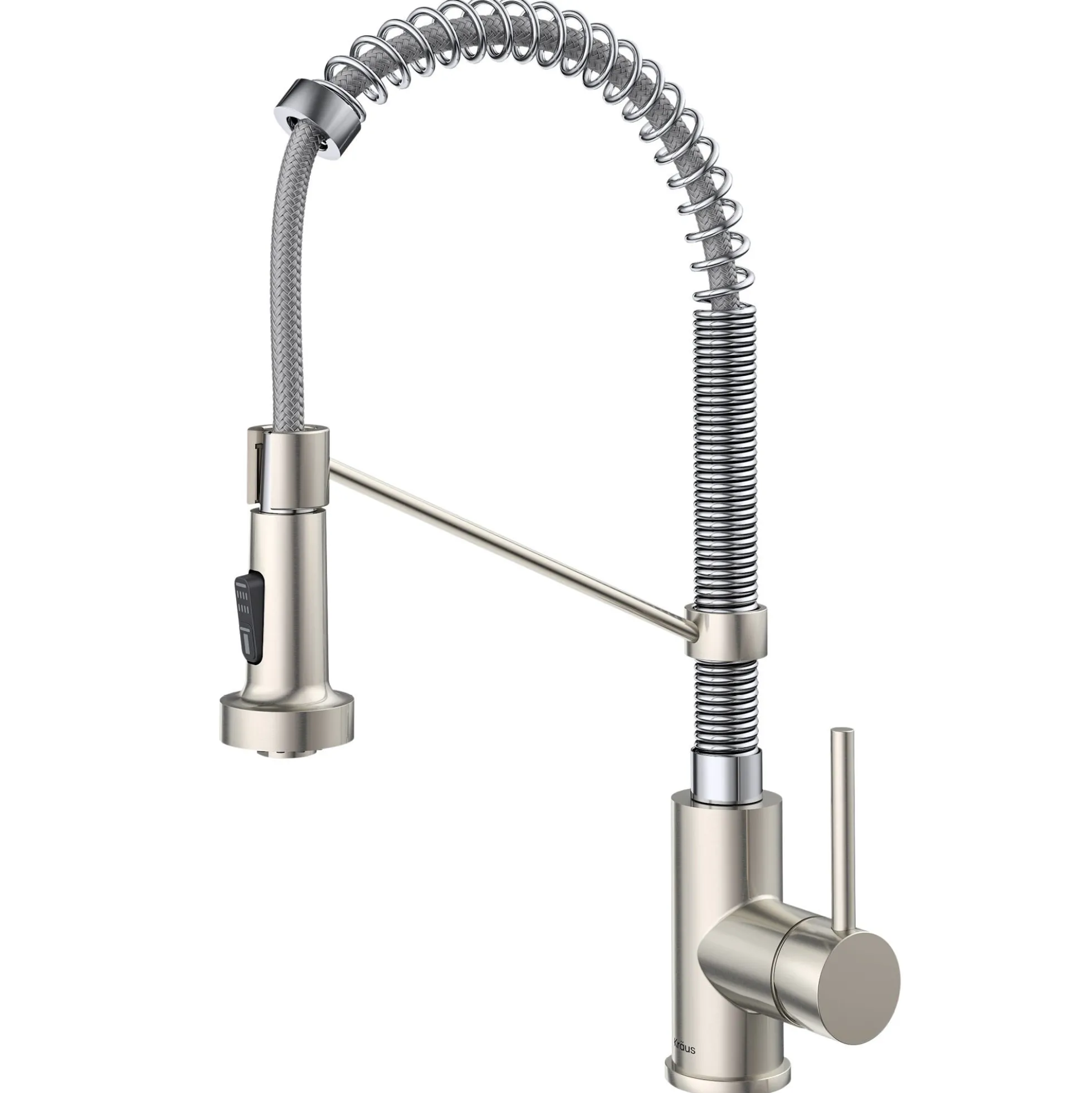 Commercial Style 2-Function Single Handle Pull Down Kitchen Faucet in Stainless Steel / Chrome