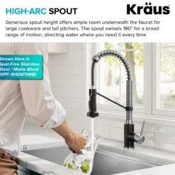 Commercial Style 2-Function Single Handle Pull Down Kitchen Faucet in Spot-Free Brushed Brass