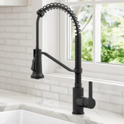 Commercial Style 2-Function Single Handle Pull Down Kitchen Faucet in Matte Black