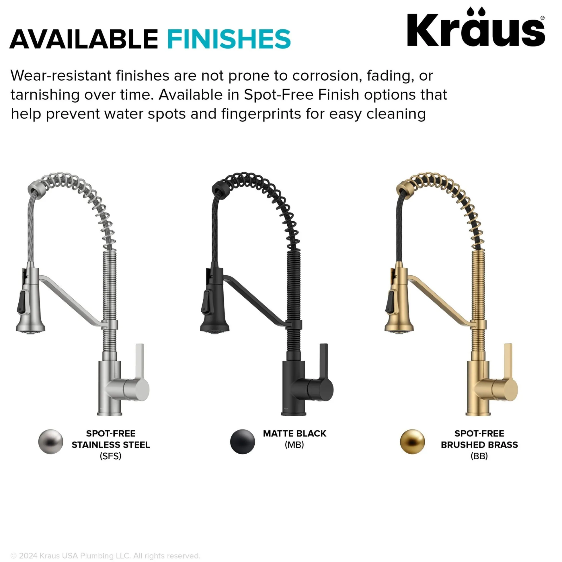 Commercial Style 2-Function Single Handle Pull Down Kitchen Faucet in Matte Black