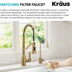 Commercial Style 2-Function Single Handle Pull Down Kitchen Faucet in Spot-Free Brushed Brass