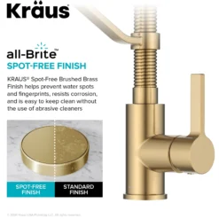 Commercial Style 2-Function Single Handle Pull Down Kitchen Faucet in Spot-Free Brushed Brass
