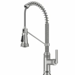 Commercial Style 2-Function Single Handle Pull Down Kitchen Faucet in Spot-Free Stainless Steel