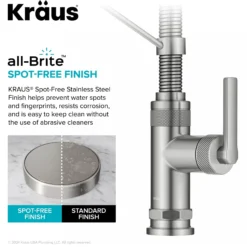 Commercial Style 2-Function Single Handle Pull Down Kitchen Faucet in Spot-Free Stainless Steel