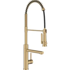 Commercial Style 2-Function Single Handle Pull Down Kitchen Faucet with Pot Filler in Spot-Free Brushed Brass