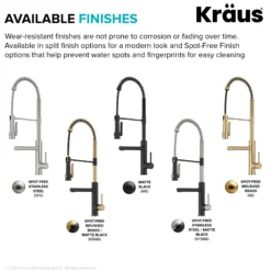 Commercial Style 2-Function Single Handle Pull Down Kitchen Faucet with Pot Filler in Spot-Free Brushed Brass / Matte Black
