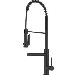 Commercial Style 2-Function Single Handle Pull Down Kitchen Faucet with Pot Filler in Matte Black