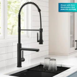 Commercial Style 2-Function Single Handle Pull Down Kitchen Faucet with Pot Filler in Matte Black