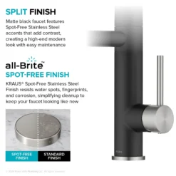 Commercial Style 2-Function Single Handle Pull Down Kitchen Faucet with Pot Filler in Spot-Free Stainless Steel / Matte Black