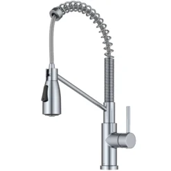 Commercial Style 2-Function Single Handle Pull Down Kitchen Faucet in Chrome