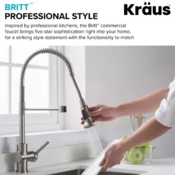 Commercial Style Kitchen Faucet and Water Filter Faucet Combo in Spot Free Stainless Steel