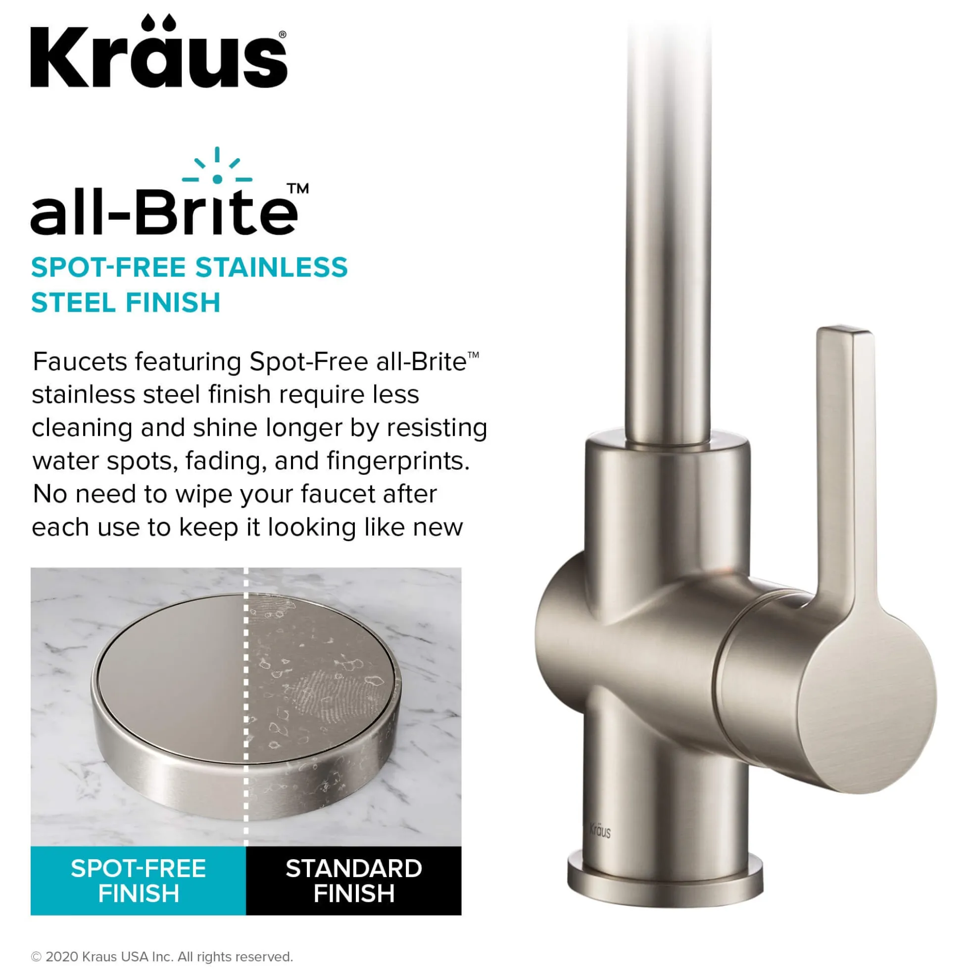 Commercial Style Kitchen Faucet and Water Filter Faucet Combo in Spot Free Stainless Steel