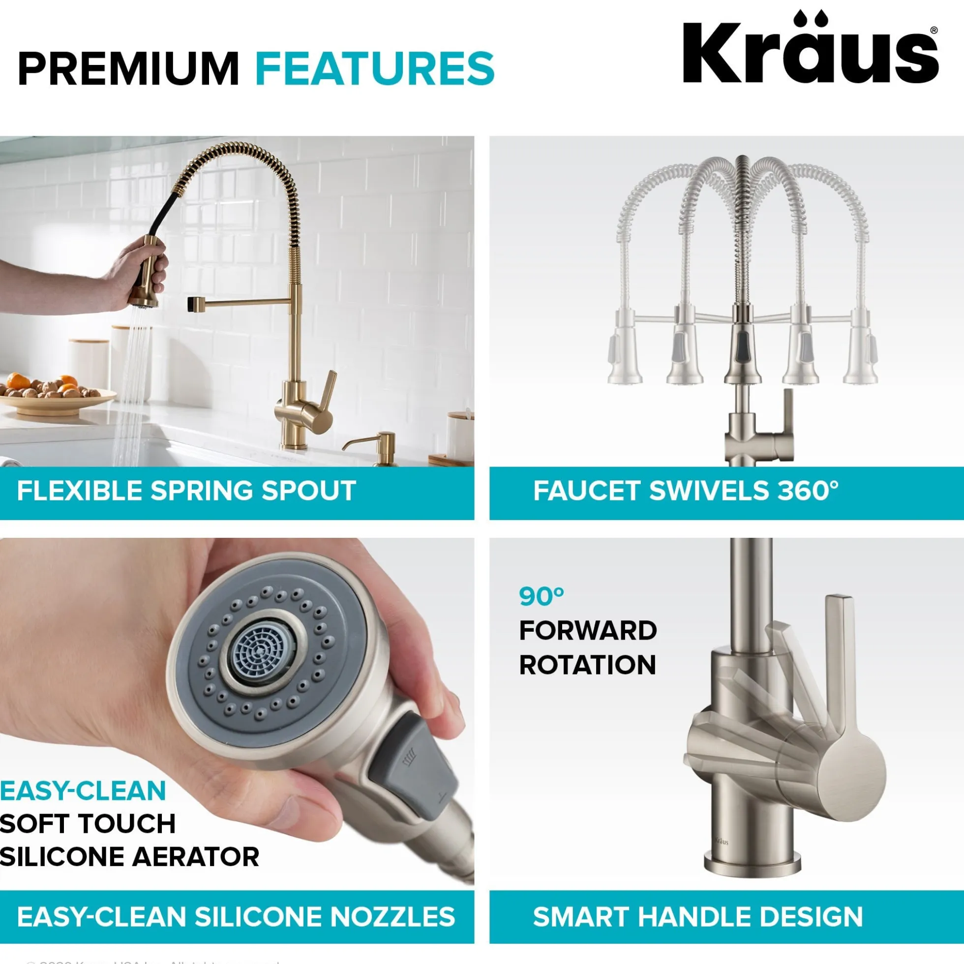 Commercial Style Kitchen Faucet with Deck Plate and Soap Dispenser in Spot Free Antique Champagne Bronze