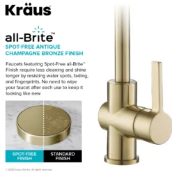 Commercial Style Kitchen Faucet and Water Filter Faucet Combo in Spot Free Antique Champagne Bronze