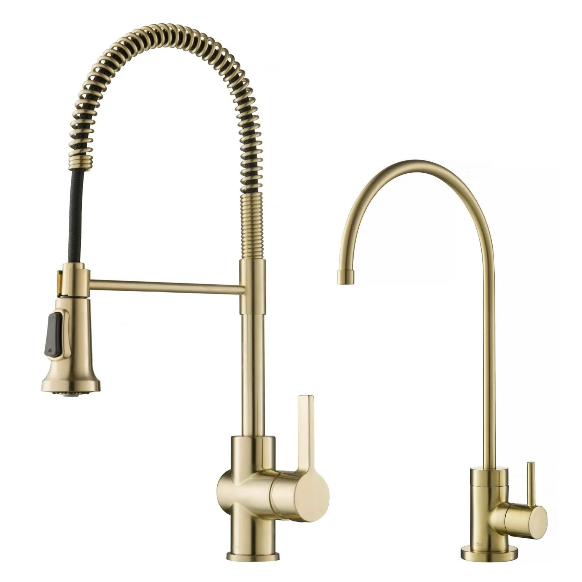Commercial Style Kitchen Faucet and Water Filter Faucet Combo in Spot Free Antique Champagne Bronze