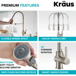 Commercial Style Kitchen Faucet and Water Filter Faucet Combo in Spot Free Antique Champagne Bronze
