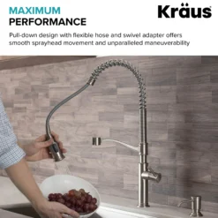 Commercial Style Pull-Down Kitchen Faucet in Oil Rubbed Bronze