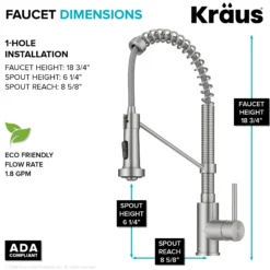 Commercial Style Pull Down Kitchen Faucet and Water Filter Faucet Combo in Spot-Free Stainless Steel