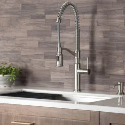 Commercial Style Pull-Down Kitchen Faucet in Spot Free Stainless Steel