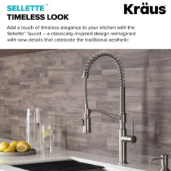 Commercial Style Pull-Down Kitchen Faucet in Spot Free Stainless Steel