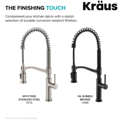 Commercial Style Pull-Down Kitchen Faucet with Deck Plate and Soap Dispenser in Spot Free Stainless Steel