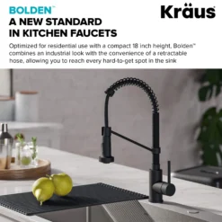 Commercial Style Pull-Down Kitchen Faucet and Water Filter Faucet Combo in Matte Black