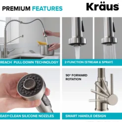Commercial Style Pull-Down Kitchen Faucet and Water Filter Faucet Combo in Matte Black