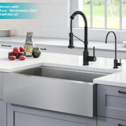 Commercial Style Pull-Down Kitchen Faucet and Water Filter Faucet Combo in Matte Black