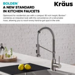 Commercial Style Pull-Down Kitchen Faucet and Water Filter Faucet Combo in Spot Free Stainless Steel