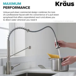 Commercial Style Pull-Down Kitchen Faucet and Water Filter Faucet Combo in Spot Free Antique Champagne Bronze