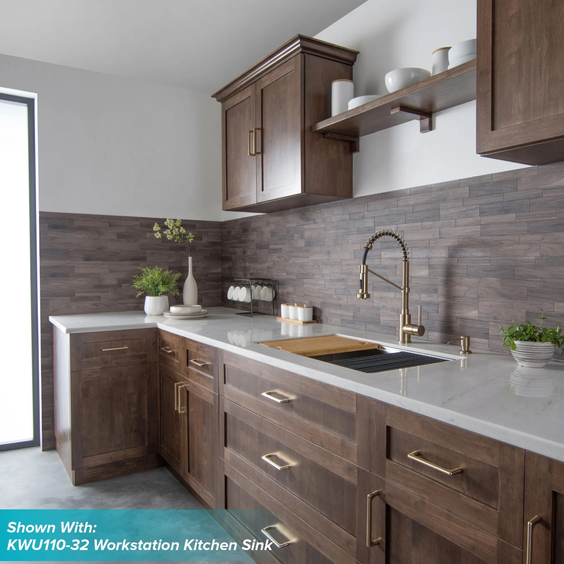 Commercial Style Pull-Down Kitchen Faucet and Water Filter Faucet Combo in Spot Free Antique Champagne Bronze