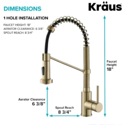 Commercial Style Pull-Down Kitchen Faucet and Water Filter Faucet Combo in Spot Free Antique Champagne Bronze