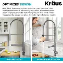 CommercialStylePull-Down Single Handle Kitchen Faucet with Pot Filler in Spot Free Antique Champagne Bronze / Matte Black