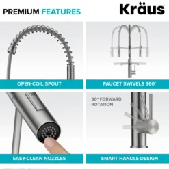 CommercialStylePull-Down Single Handle Kitchen Faucet with Pot Filler in Spot Free Antique Champagne Bronze / Matte Black