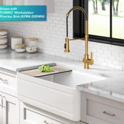 Commercial Style Pull-Down Single Handle Kitchen Faucet in Brushed Brass