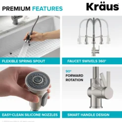 Commercial Style Pull-Down Single Handle Kitchen Faucet in Brushed Brass