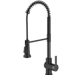 Commercial Style Pull-Down Single Handle Kitchen Faucet in Matte Black / Spot Free Black Stainless Steel