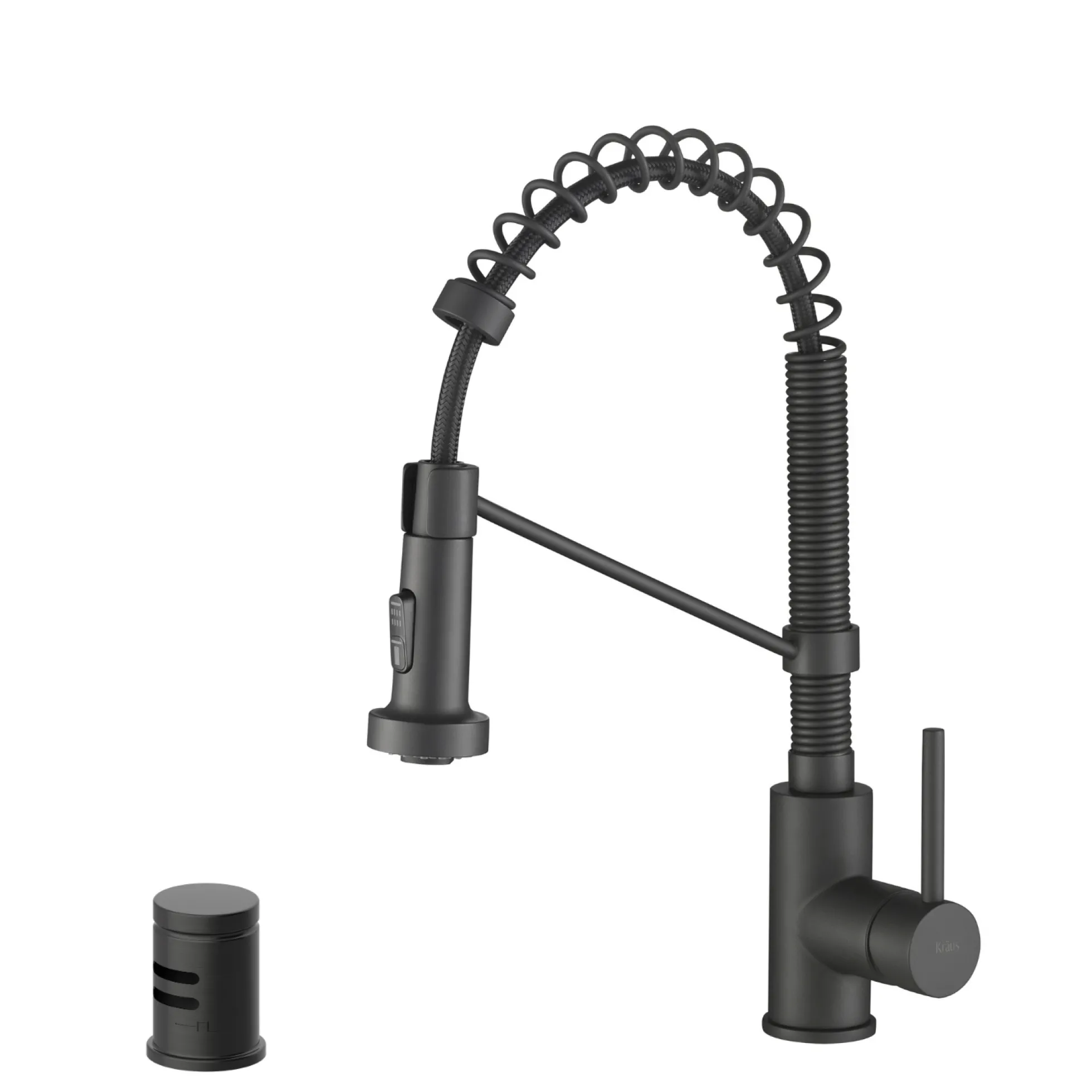 Commercial Style Pull-Down Single Handle 18" Kitchen Faucet in Matte Black with Air Gap