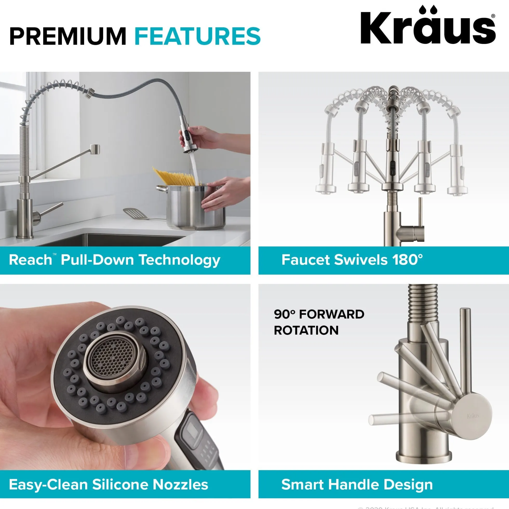 Commercial Style Pull-Down Single Handle 18" Kitchen Faucet in Spot Free Antique Champagne Bronze with Soap Dispenser