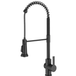 Commercial Style Single Handle Pull Down Kitchen Faucet in Matte Black