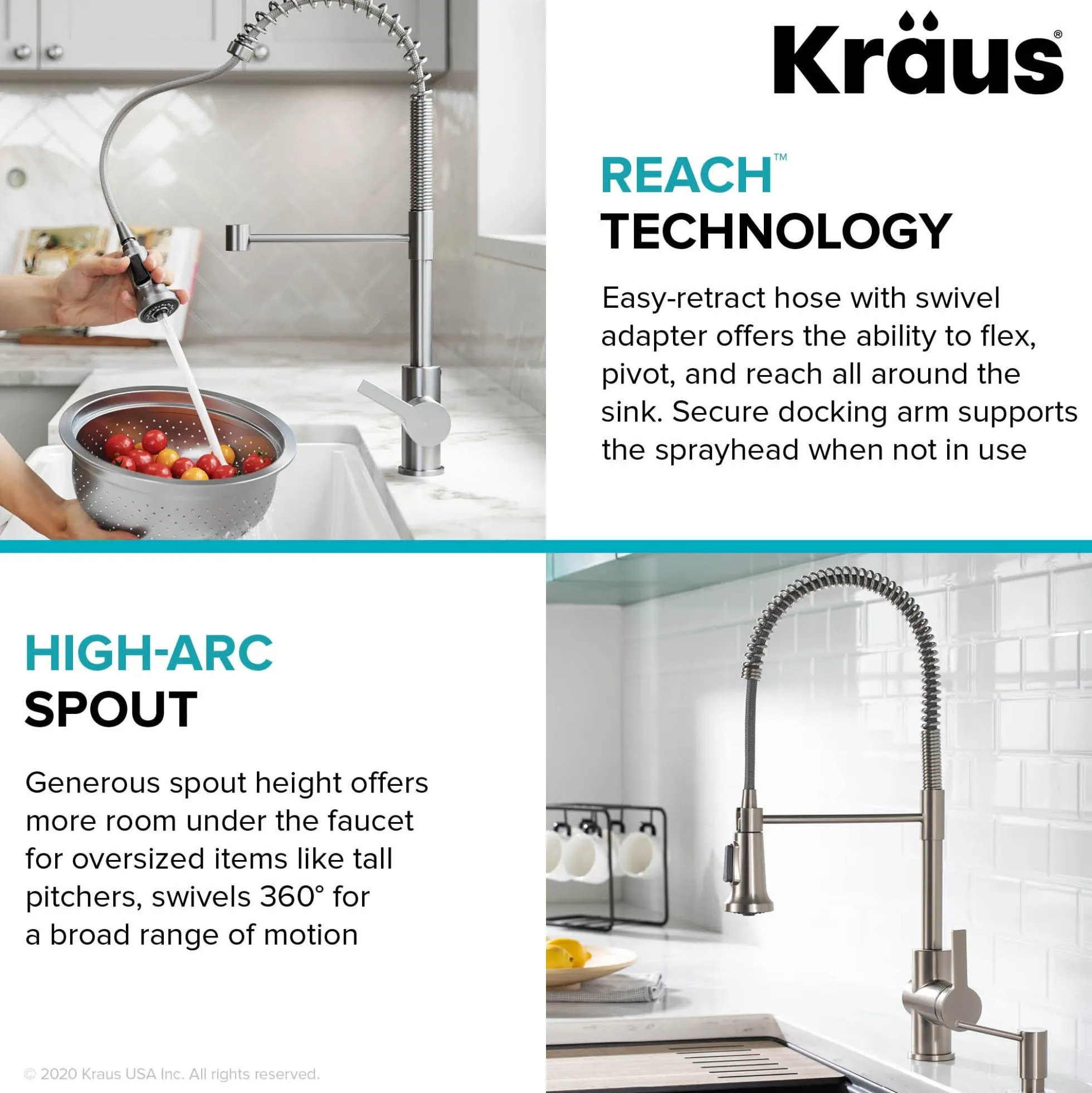 Commercial Style Single Handle Pull Down Kitchen Faucet in Matte Black