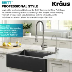 Commercial Style Single Handle Pull Down Kitchen Faucet in Spot Free Stainless Steel