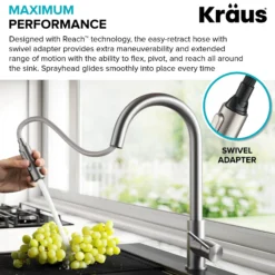 Contemporary Pull-Down Single Handle Kitchen Faucet in Matte Black