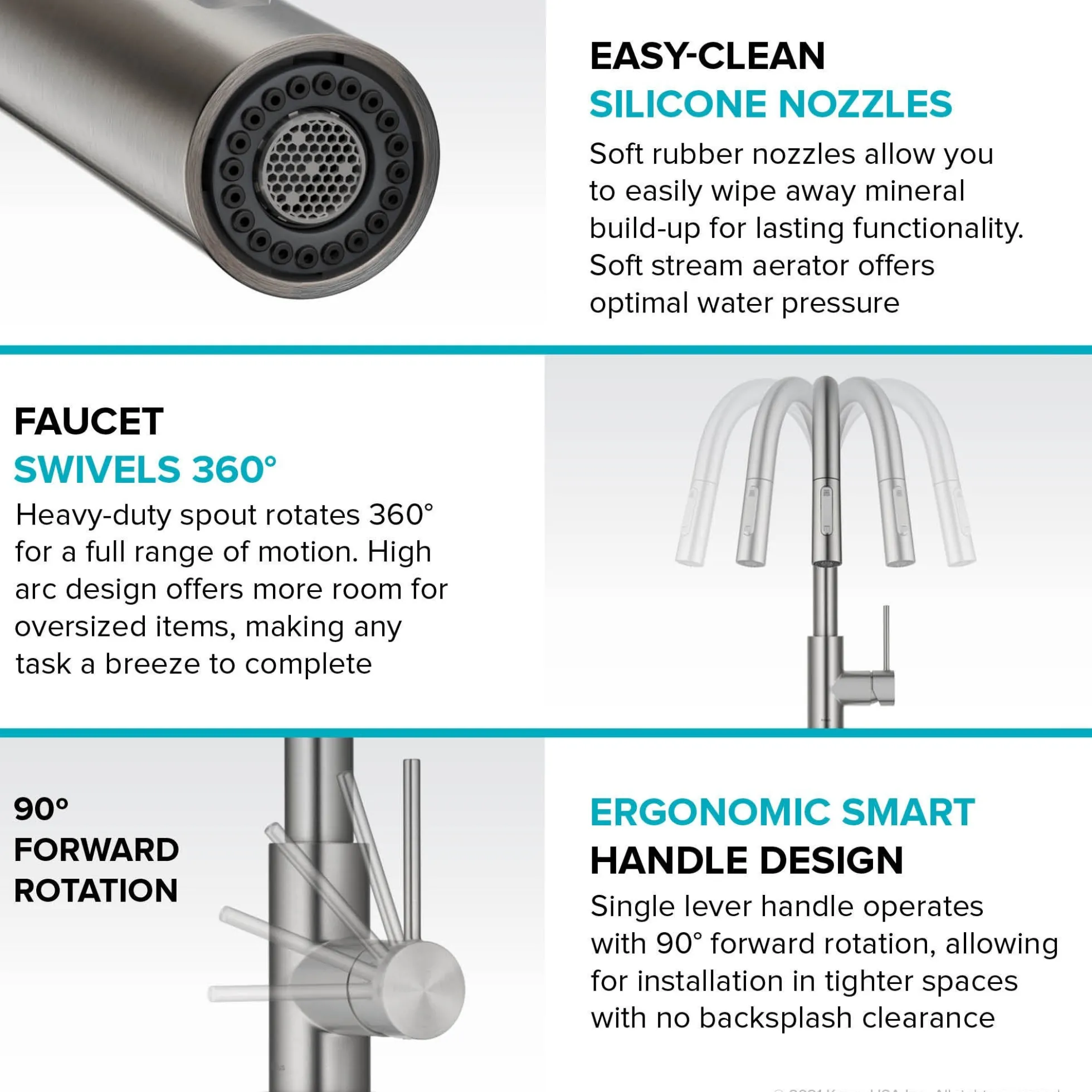 Contemporary Pull-Down Single Handle Kitchen Faucet in Chrome